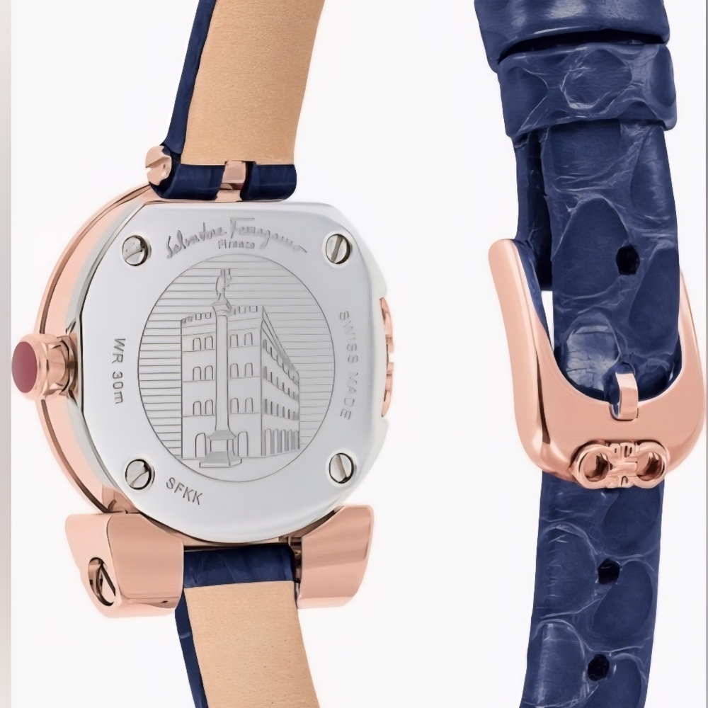 Salvatore Ferragamo Elegant Gold and Blue Watch - Picture 9 of 13